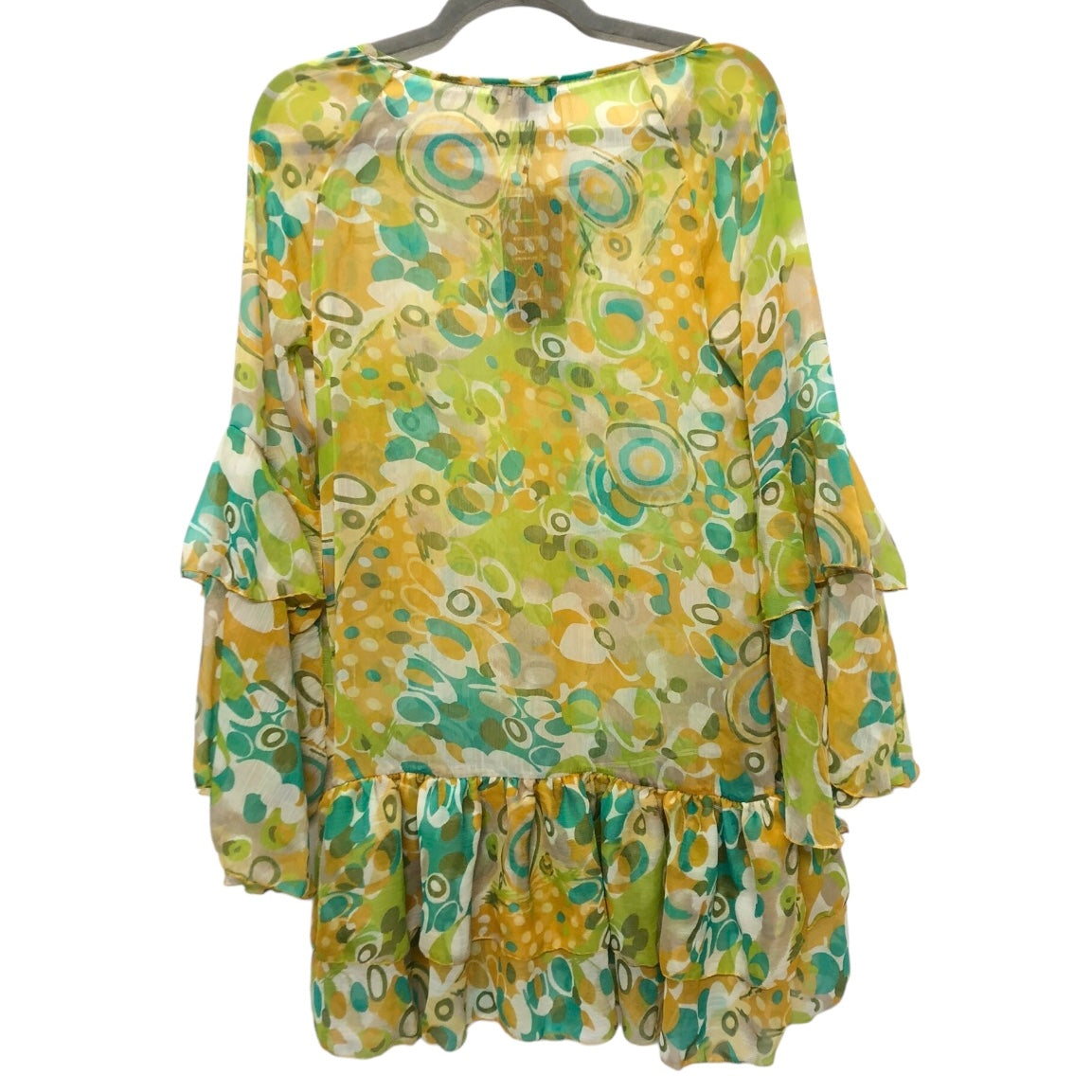 Tunic Long Sleeve By Cmc In Green & Yellow, Size: S