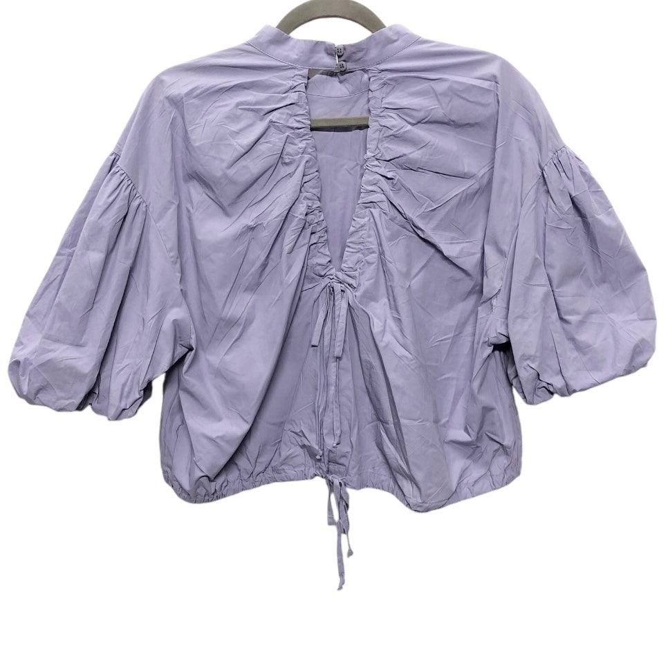 Blouse Short Sleeve By Anthropologie In Purple, Size: L