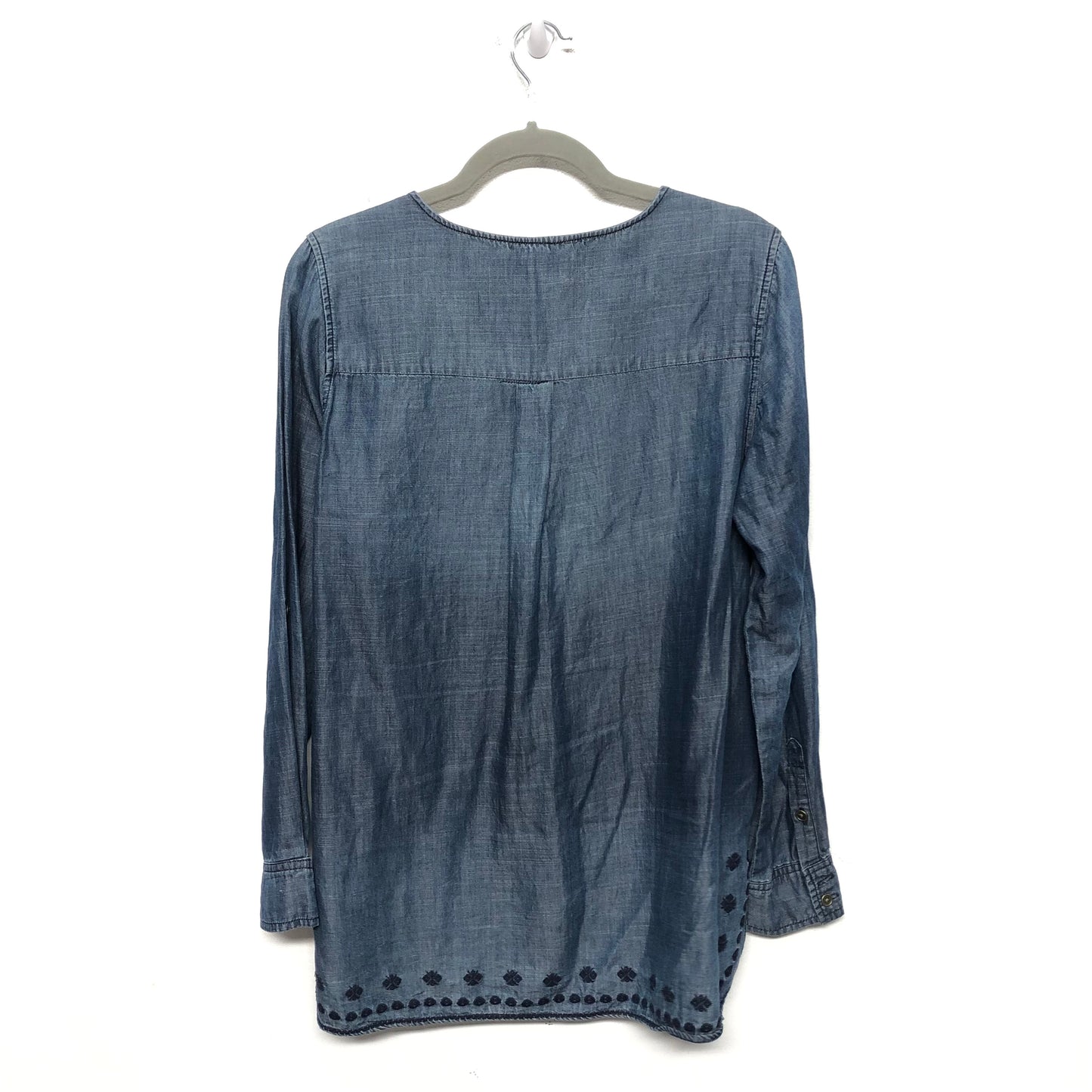 Tunic Long Sleeve By Vintage America In Blue Denim, Size: M