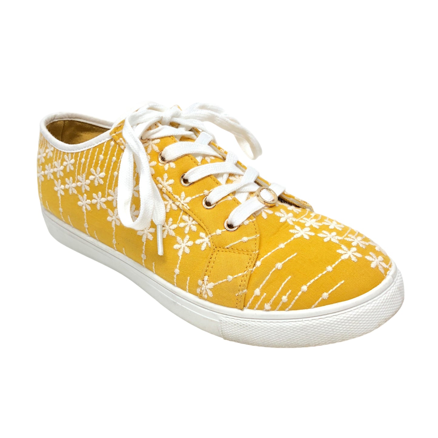 Shoes Sneakers By Cato In Yellow, Size: 9