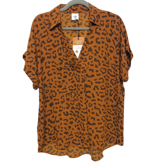 Top Short Sleeve By Cabi In Brown & Orange, Size: M