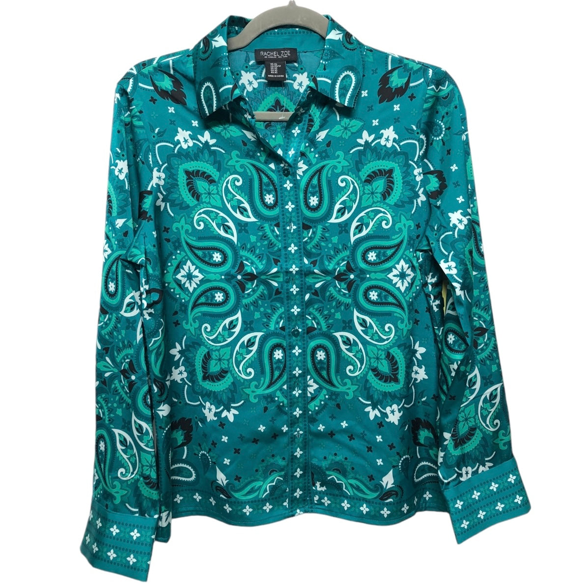 Blouse Long Sleeve By Rachel Zoe In Teal, Size: Xs