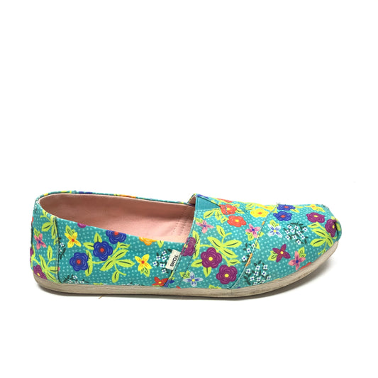 Shoes Flats By Toms In Blue & Green, Size: 8.5