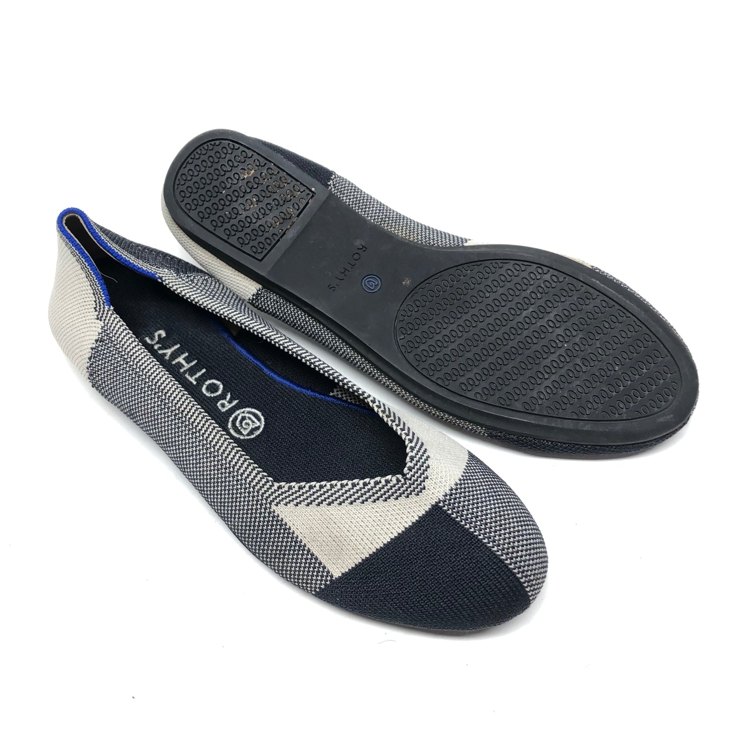 Shoes Flats By Rothys In Blue & Grey, Size: 8.5