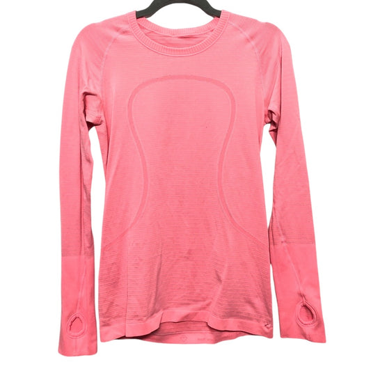 Athletic Top Long Sleeve Crewneck By Lululemon In Pink, Size: 8