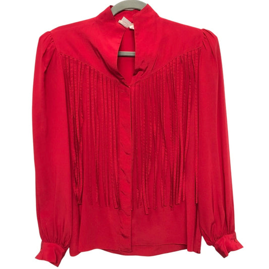 Blouse Long Sleeve By Cmc In Red, Size: 6