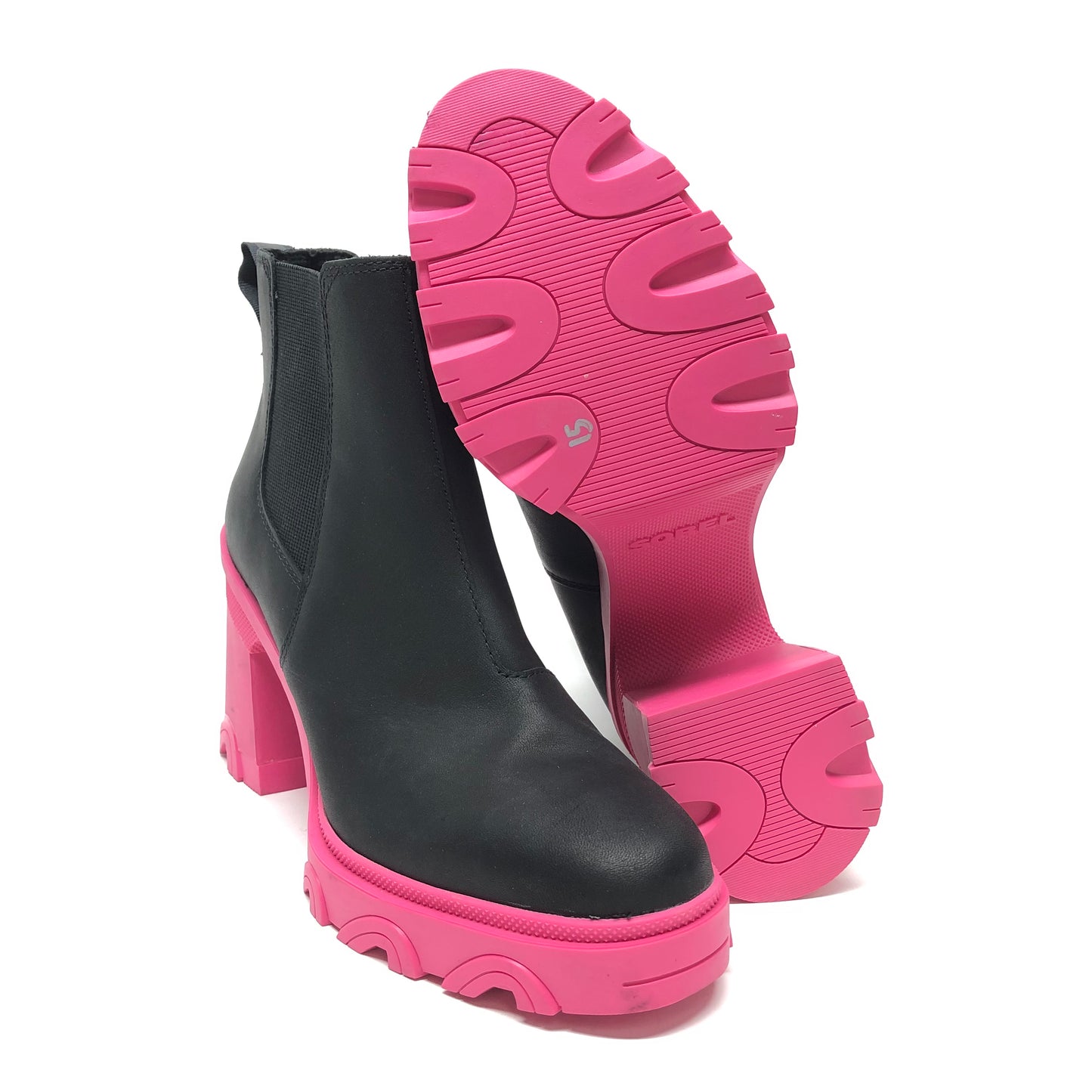 Boots Ankle Heels By Sorel In Black & Pink, Size: 10