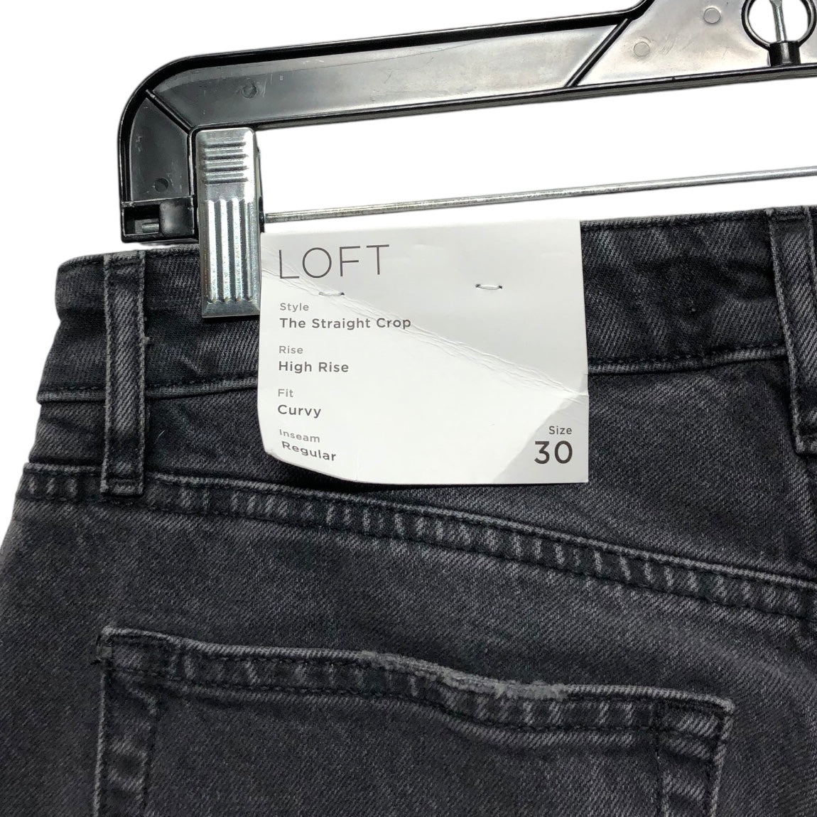 Jeans Cropped By Loft In Black Denim, Size: 10