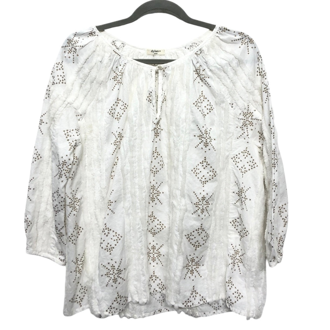 Top Long Sleeve By Dylan In White, Size: S