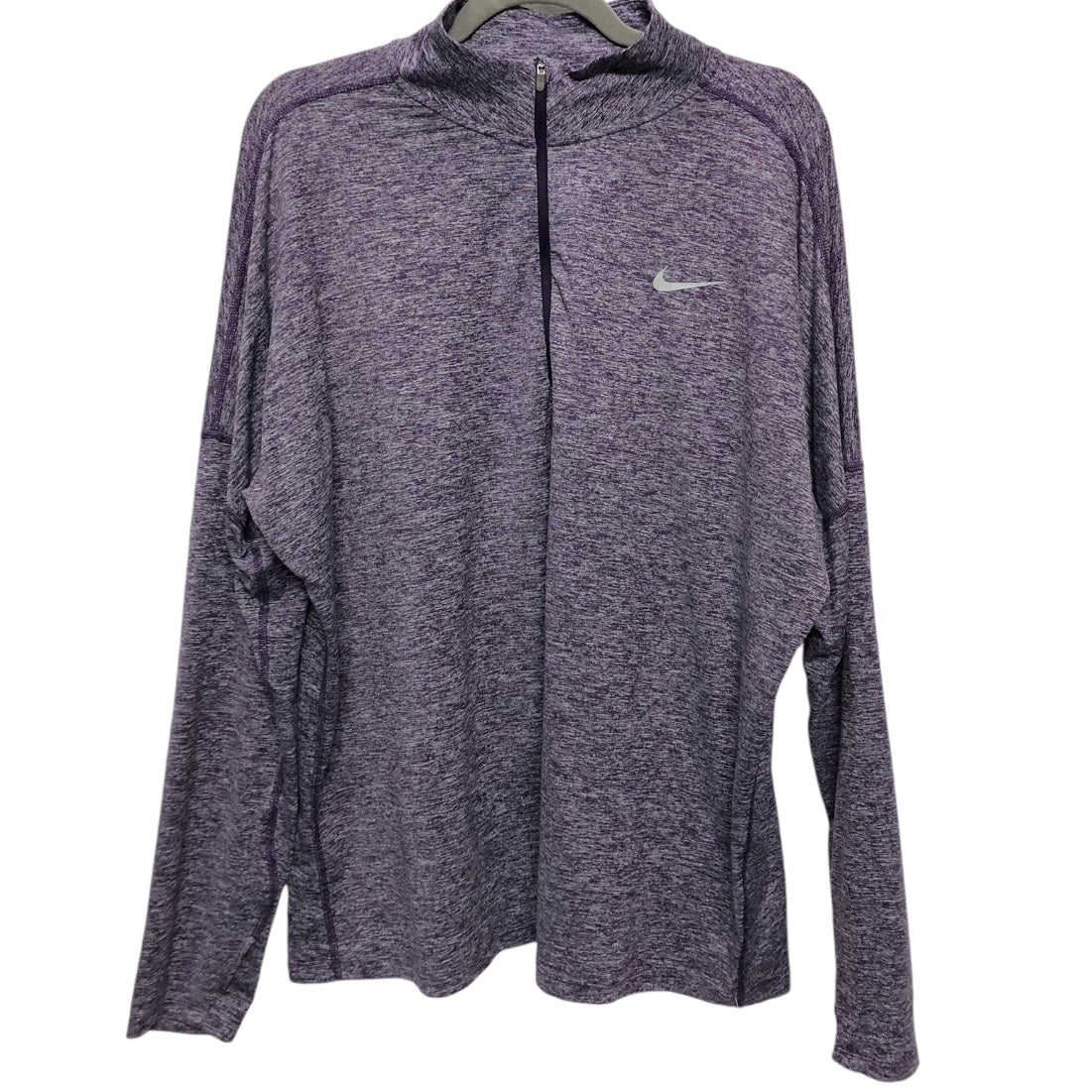 Athletic Top Long Sleeve Collar By Nike In Purple, Size: 1x