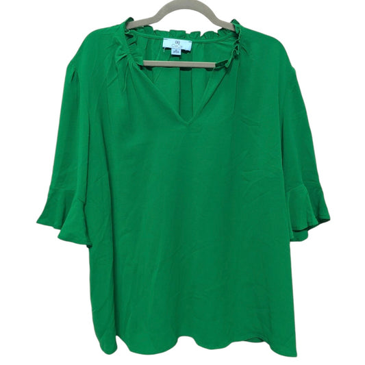 Blouse Short Sleeve By Cece In Green, Size: 2x