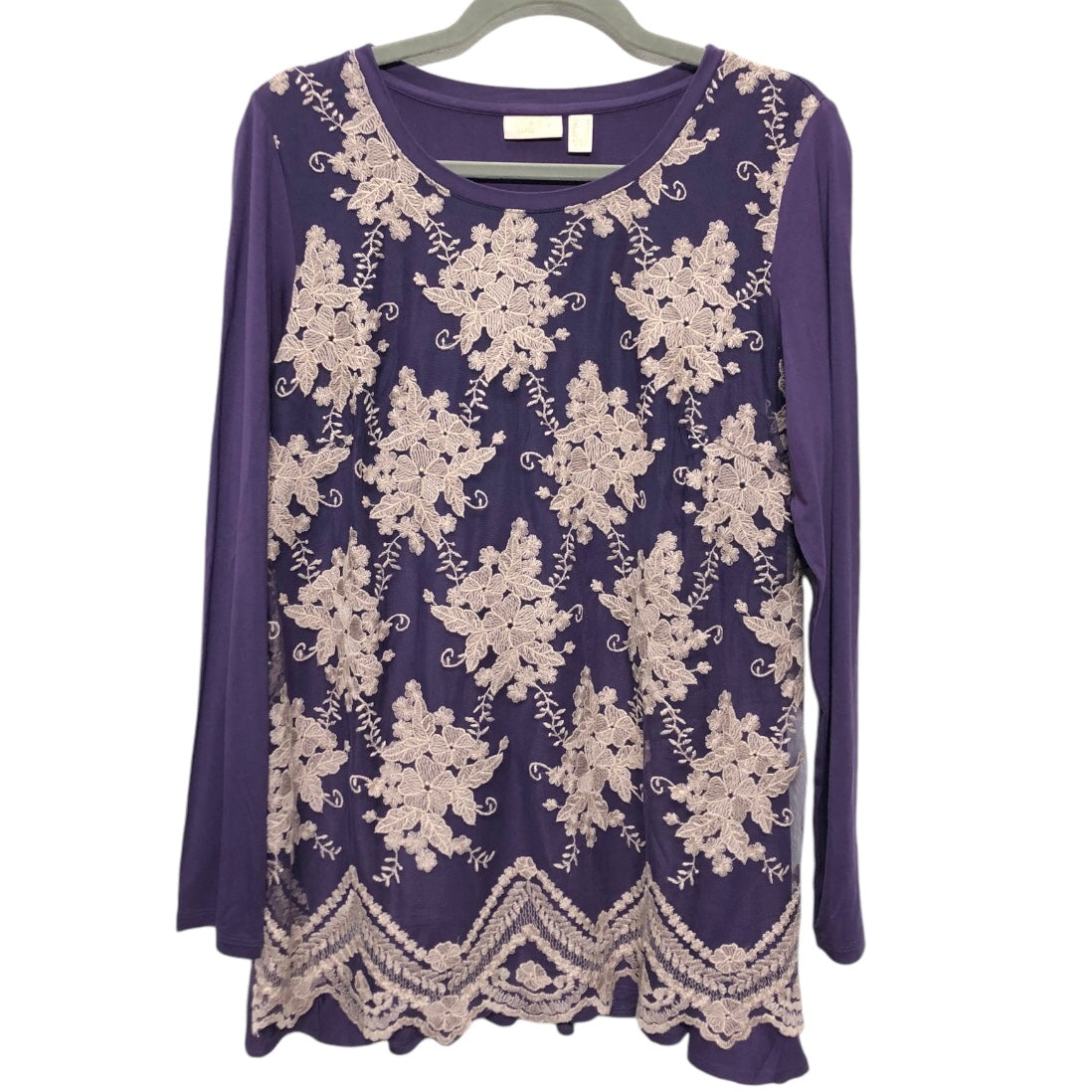 Tunic Long Sleeve By Logo In Purple, Size: S