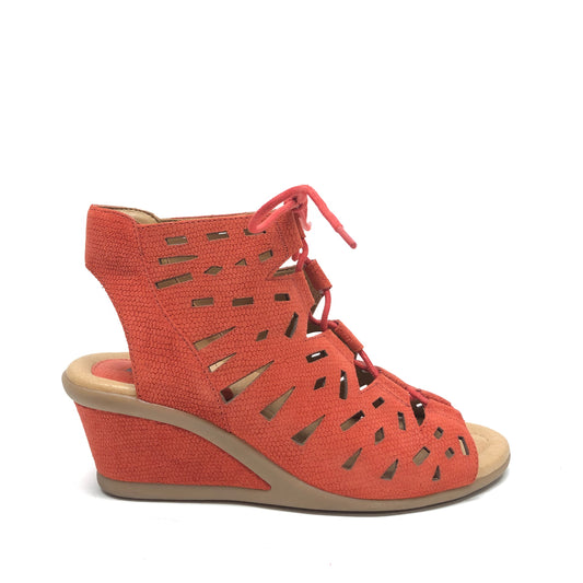 Shoes Heels Wedge By Earth In Orange, Size: 9