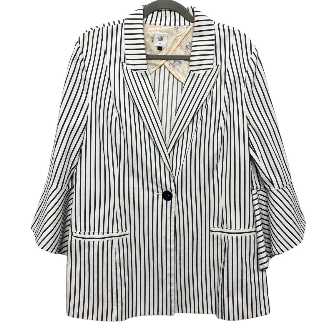 Blazer By Cabi In Striped Pattern, Size: 12