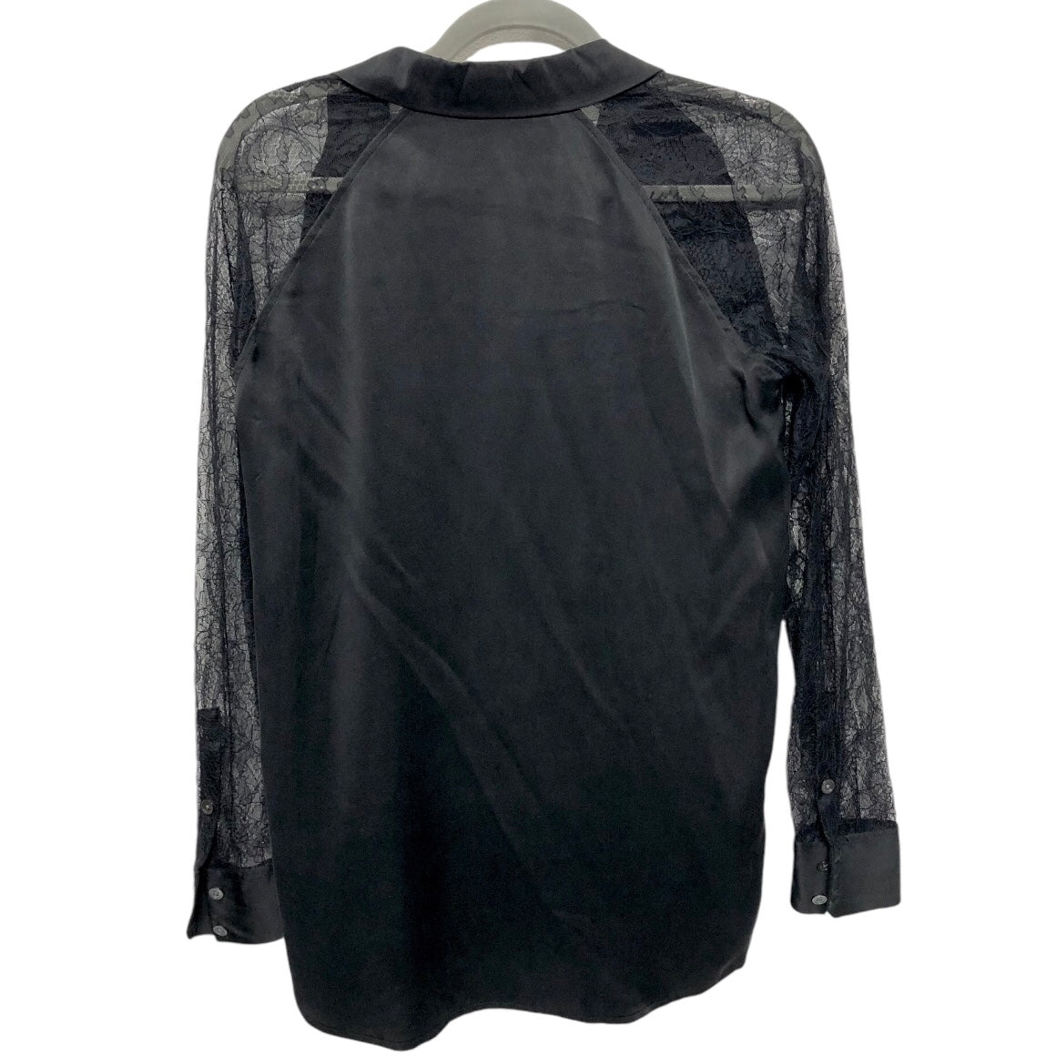 Blouse Long Sleeve By Equipment In Black, Size: Xs