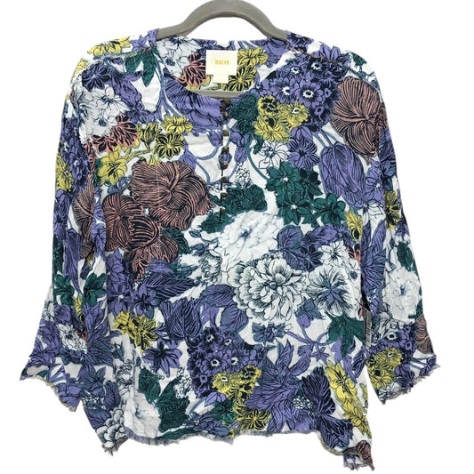 Top 3/4 Sleeve By Maeve In Floral Print, Size: S