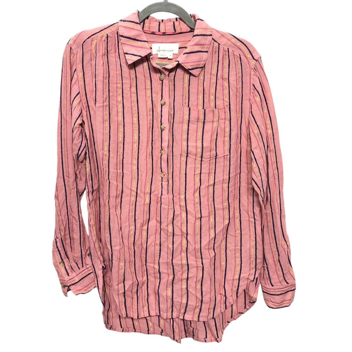 Top Long Sleeve By Anthropologie In Pink, Size: Xs