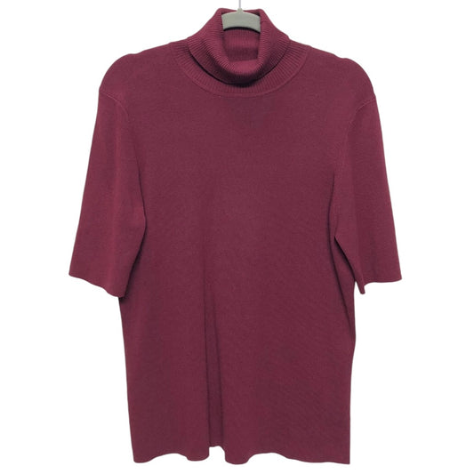 Sweater Short Sleeve By Anne Klein In Maroon, Size: L