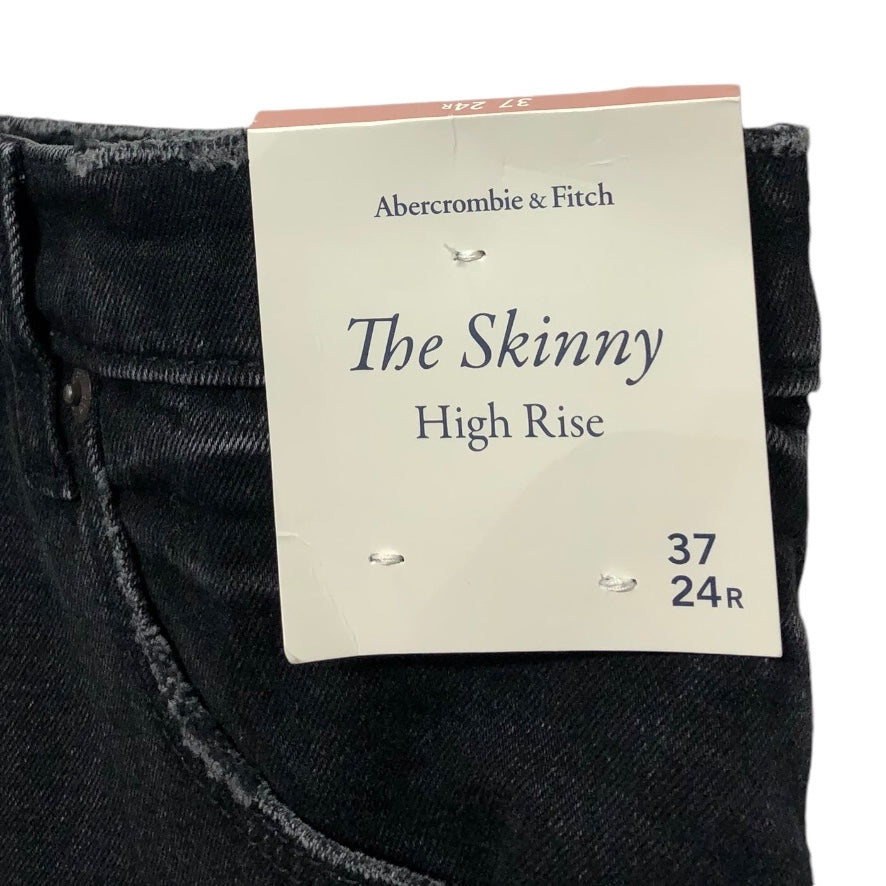 Jeans Straight By Abercrombie And Fitch In Black Denim, Size: 24