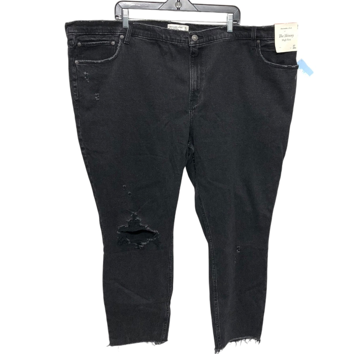 Jeans Straight By Abercrombie And Fitch In Black Denim, Size: 24