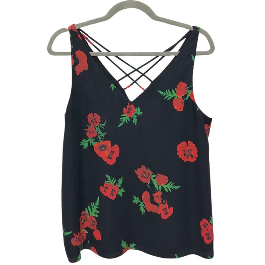 Blouse Sleeveless By Express In Black & Red, Size: S