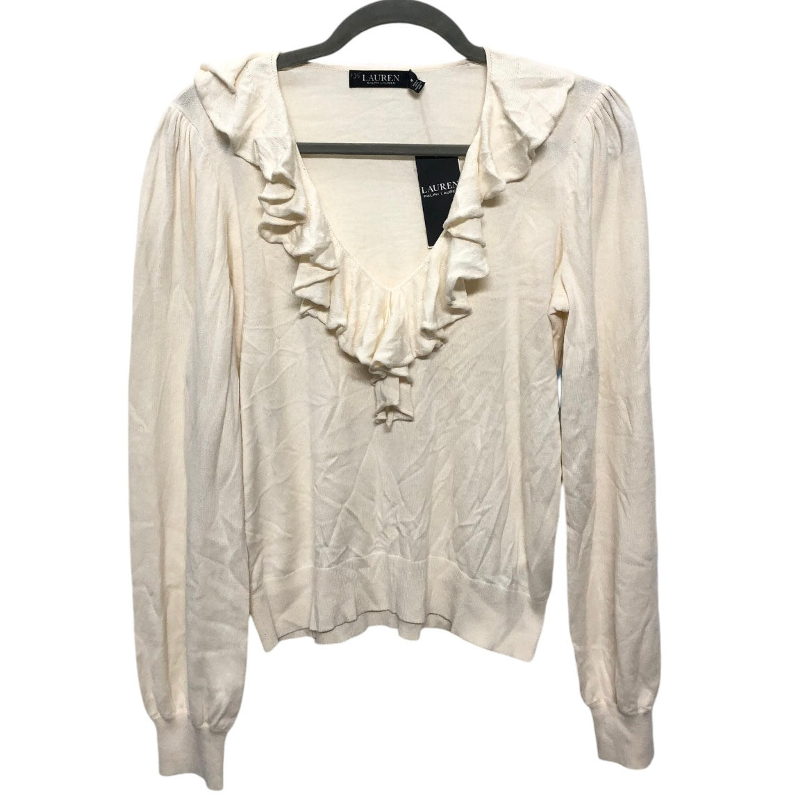 Top Long Sleeve By Lauren By Ralph Lauren In Cream, Size: M