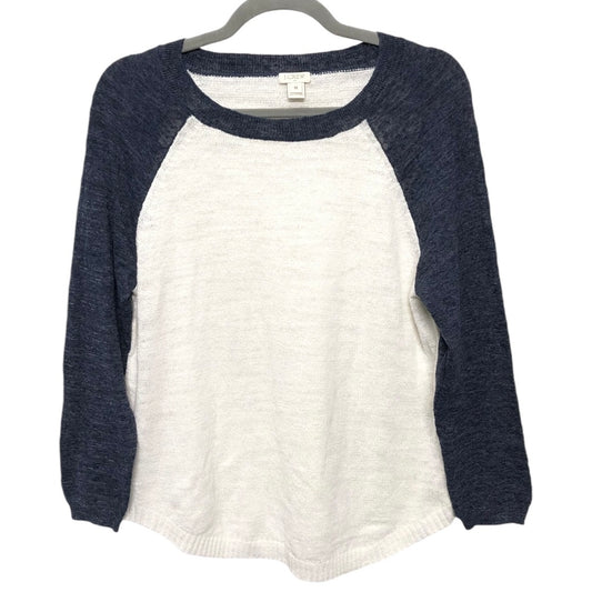 Sweater By J. Crew In Blue & White, Size: M