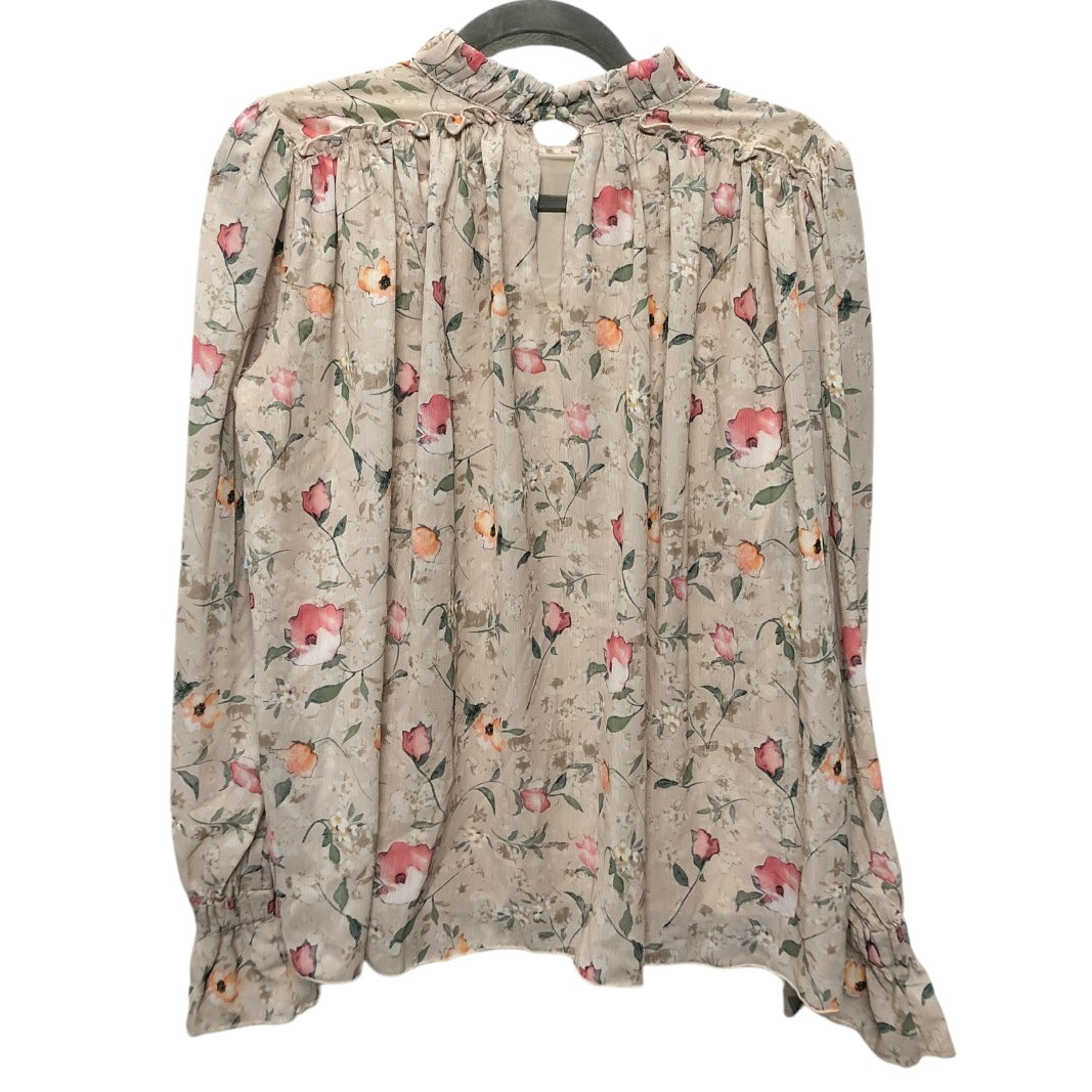 Blouse Long Sleeve By Tcec In Floral Print, Size: S