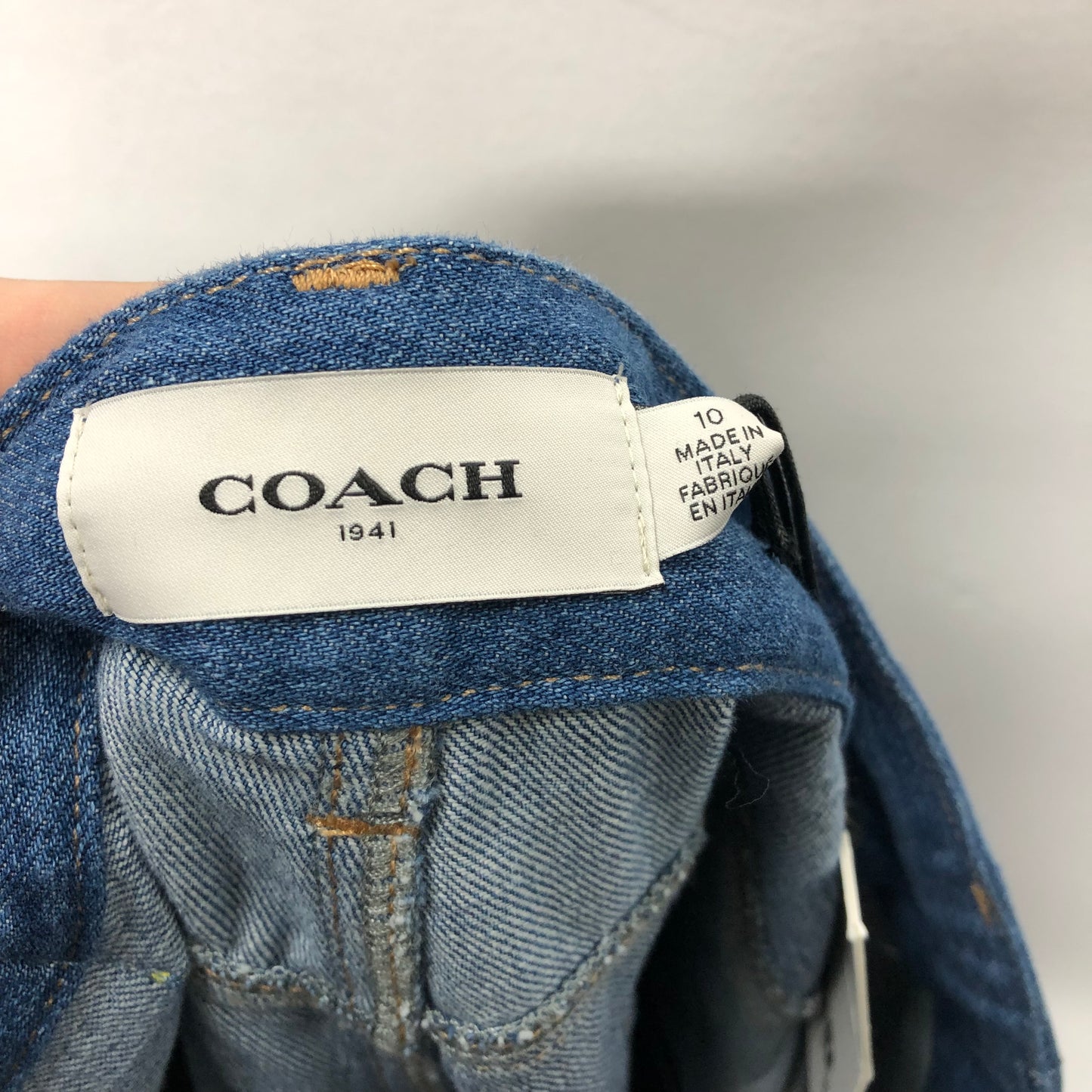 Jeans Designer By Coach In Blue Denim, Size: 10