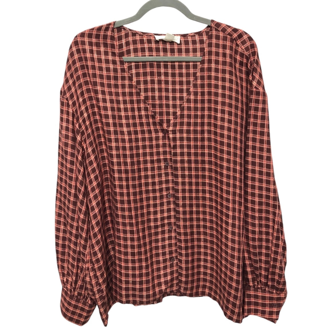 Top Long Sleeve By Treasure And Bond In Maroon, Size: Xl