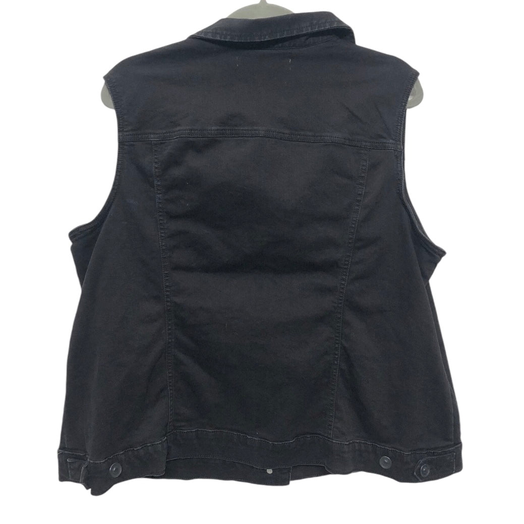 Vest Other By Cato In Black Denim, Size: 1x