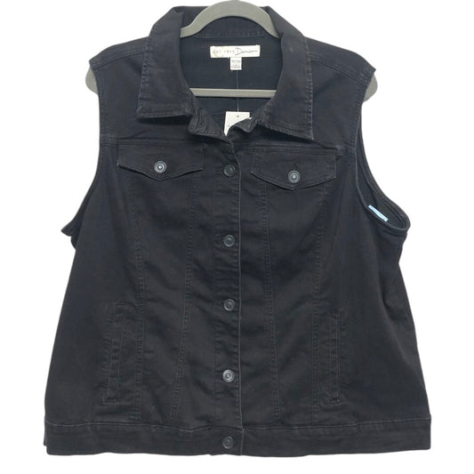 Vest Other By Cato In Black Denim, Size: 1x