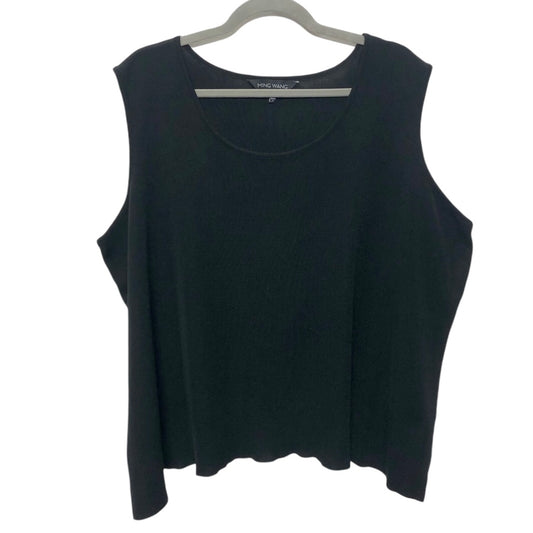 Top Sleeveless By Ming Wang In Black, Size: 3x