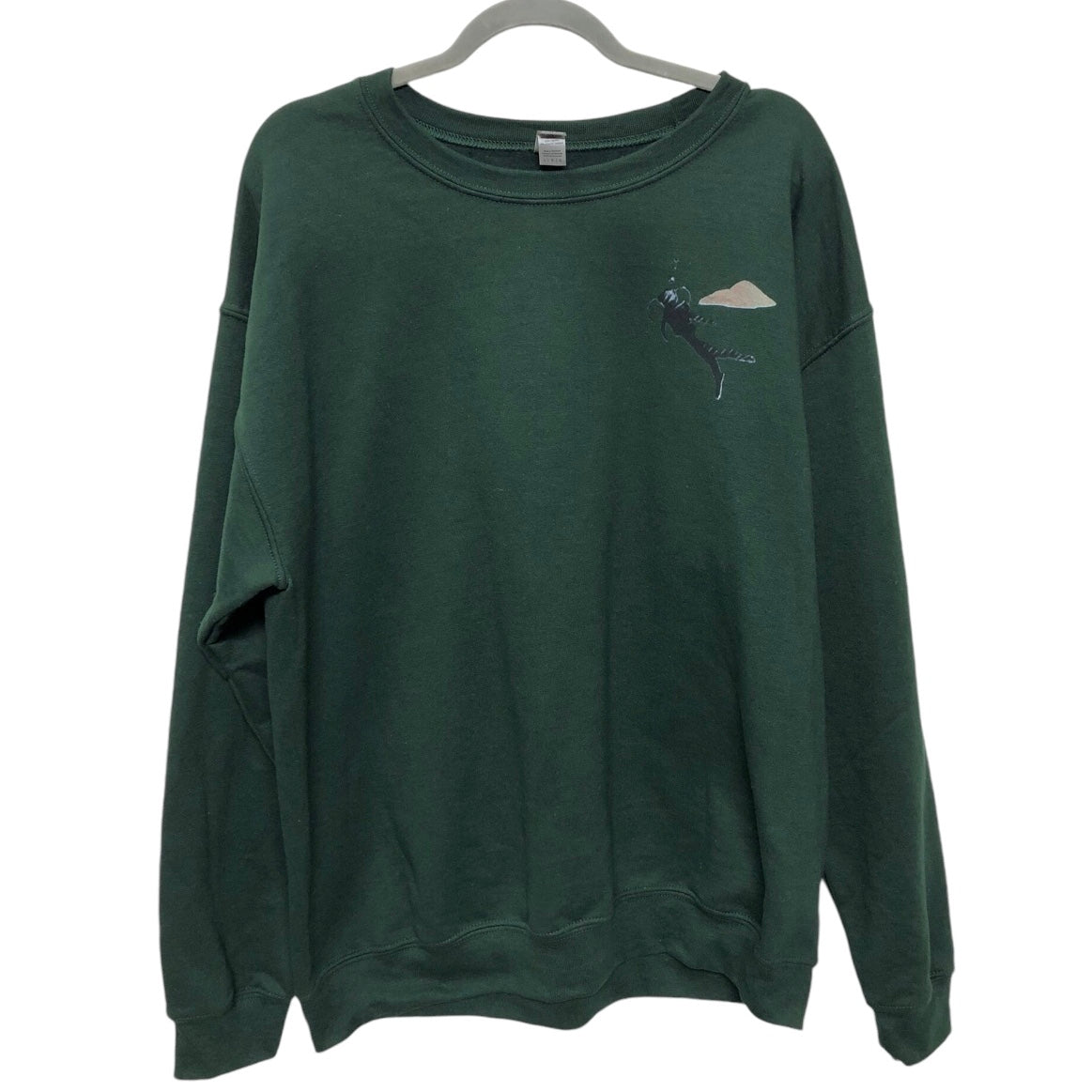 Sweatshirt Crewneck By Gildan In Green, Size: L