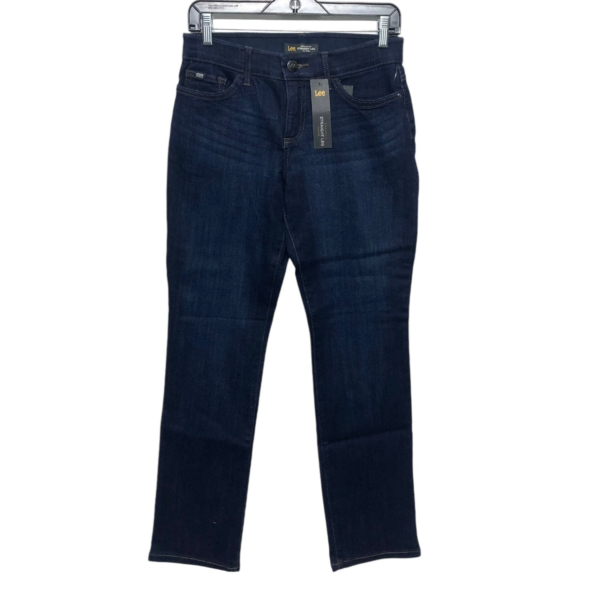 Jeans Straight By Lee In Blue Denim, Size: 4