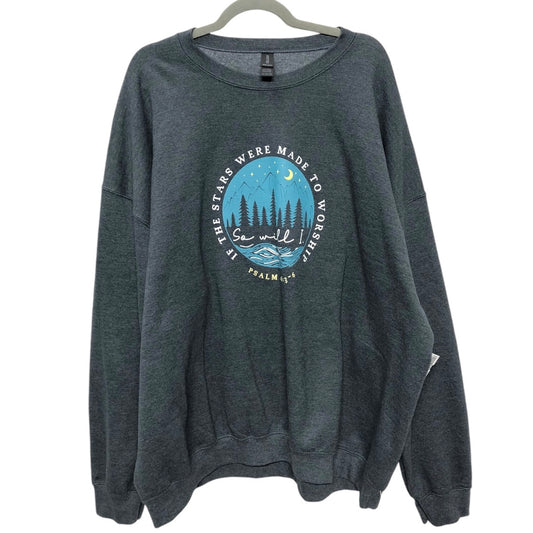 Sweatshirt Crewneck By Clothes Mentor In Grey, Size: 3x