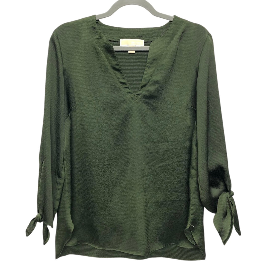 Blouse Long Sleeve By Michael By Michael Kors In Green, Size: M