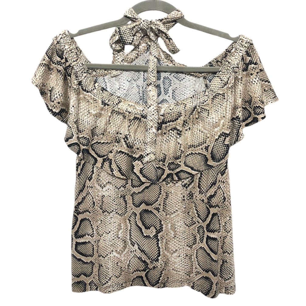 Top Short Sleeve By Michael By Michael Kors In Snakeskin Print, Size: M