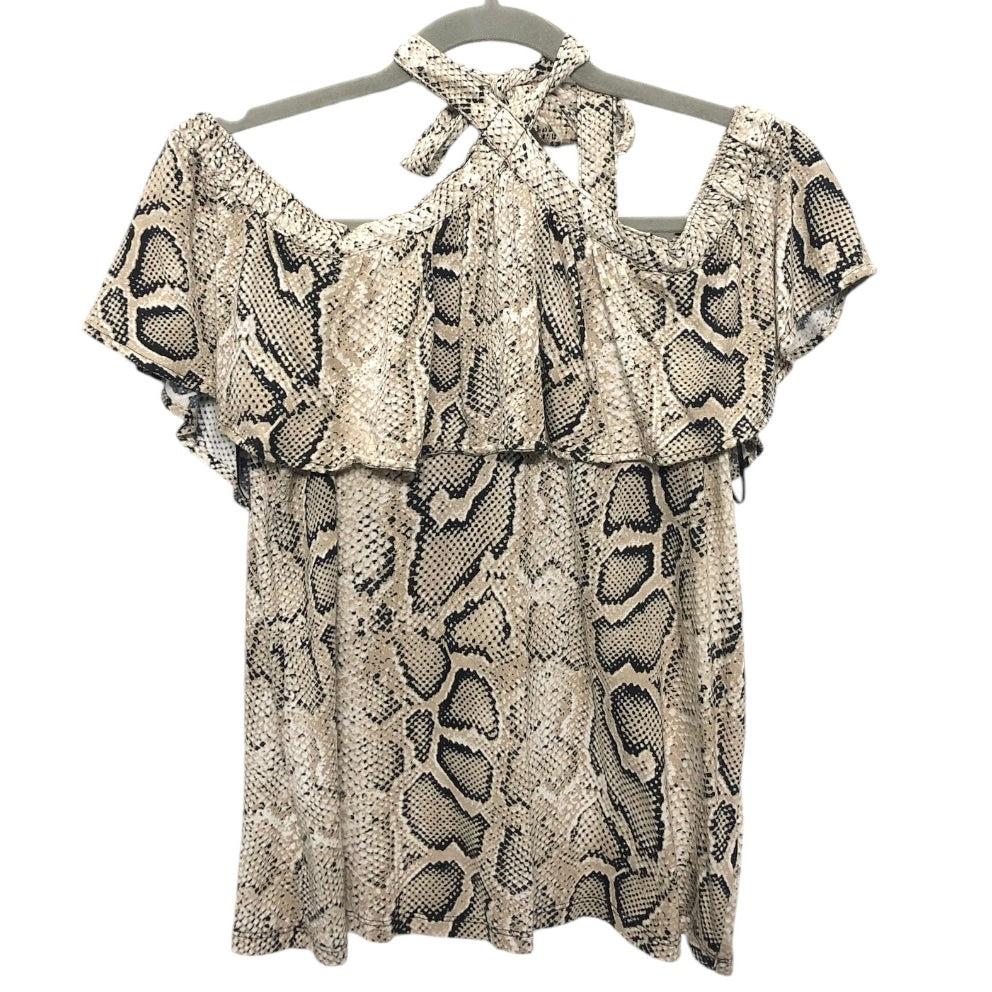 Top Short Sleeve By Michael By Michael Kors In Snakeskin Print, Size: M