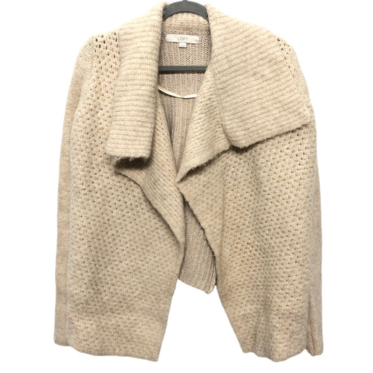 Sweater Cardigan By Loft In Beige, Size: Xs