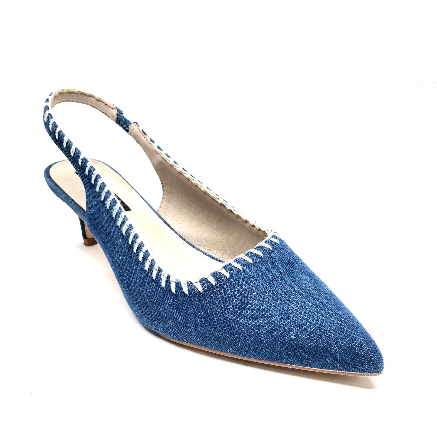 Shoes Heels Kitten By French Connection In Blue Denim, Size: 10