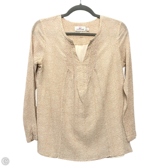 Blouse Long Sleeve By Vineyard Vines In Beige, Size: S
