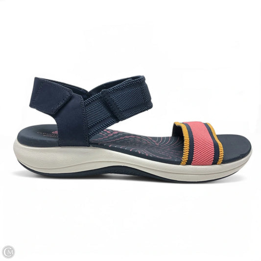 Sandals Flats By Clarks In Blue & Pink, Size: 9