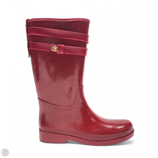 Boots Designer By Coach In Red, Size: 11