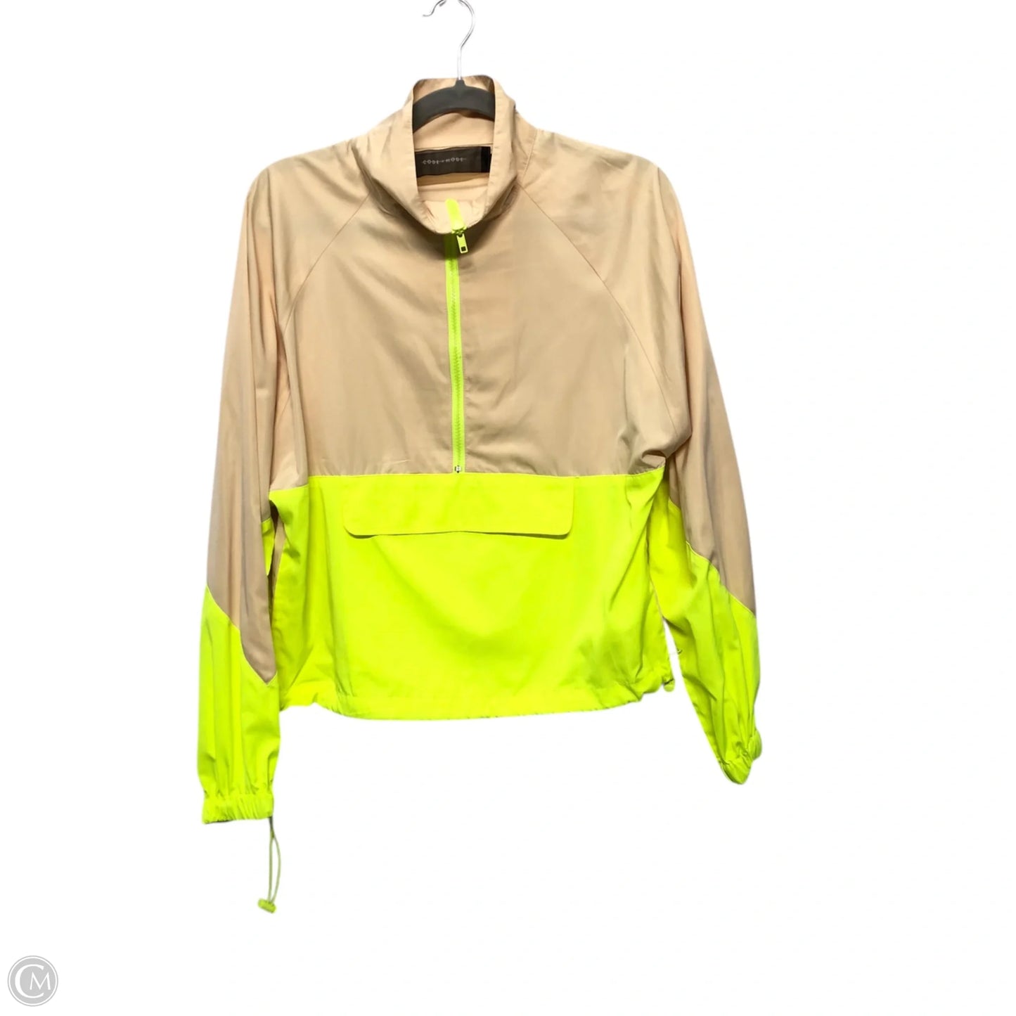 Jacket Windbreaker By Clothes Mentor In Tan & Yellow, Size: Xs
