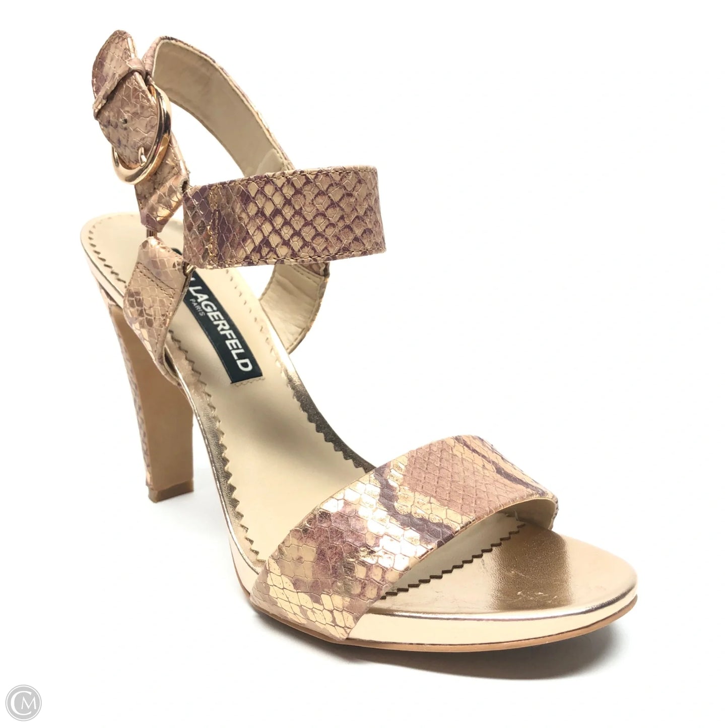 Sandals Designer By Karl Lagerfeld In Rose Gold, Size: 7.5