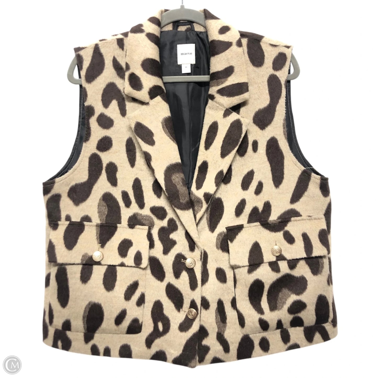 Vest Faux Fur & Sherpa By Maeve In Animal Print, Size: M