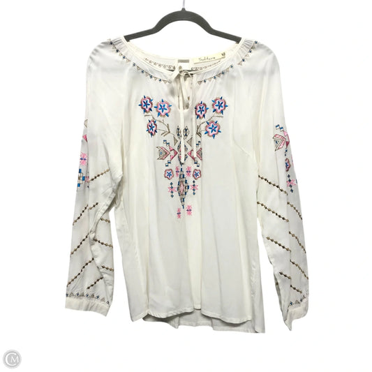 Tunic Long Sleeve By Solitaire In Ivory, Size: M