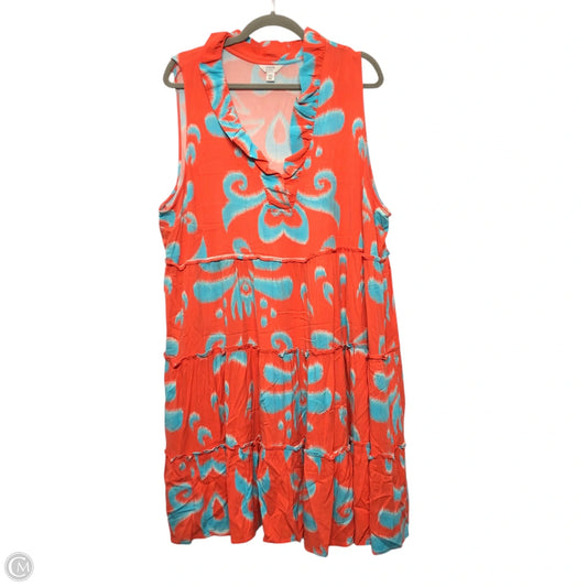 Dress Casual Short By Crown And Ivy In Blue & Red, Size: Xxl