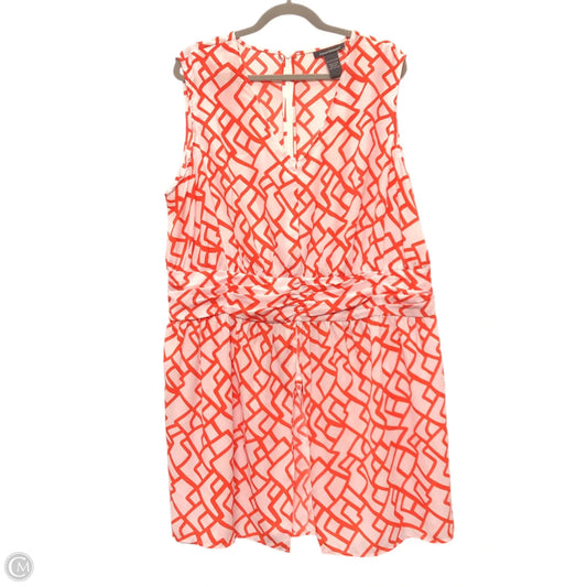 Tunic Sleeveless By Ashley Stewart In Orange & White, Size: 3x